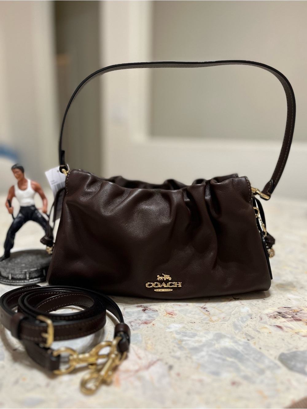 NWT Coach Faye Shoulder Bag With Ruching Maple